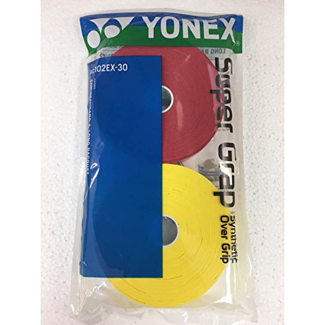 Paquete de 30 Empuñaduras para Raqueta YONEX Super GRAP Rojo y Amarillo