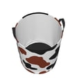 thumbnail image 3 of Balery Brown Black Cow Round Laundry Basket with Handles Waterproof Freestanding Laundry Hamper for Clothes Toys in the Dorm and Family-Small, 3 of 8