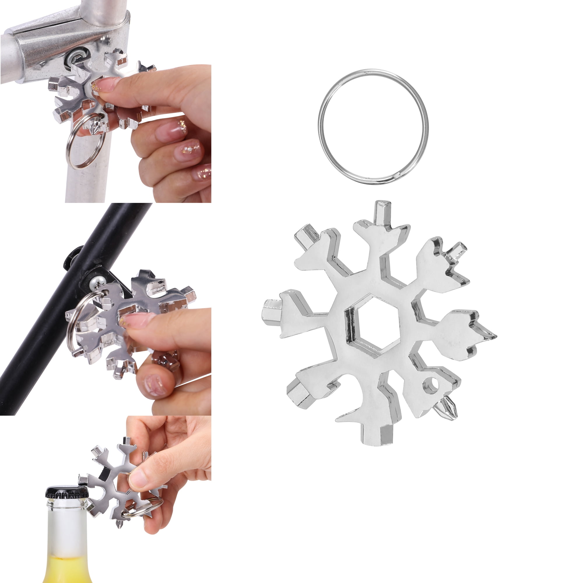 Snowflake Multitool YouLoveIt Snowflake Multitool, 1/3 pcs 18 in 1Combination Bottle Opener ...