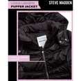 thumbnail image 4 of Steve Madden Girls Puffer Jacket Insulated Quilted Long Length Winter Parka Long Puffer Jacket, 4 of 7