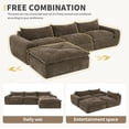 thumbnail image 3 of Modern Modular Sectional Sofa with Ottoman, Chenille Cloud Couch, Deep Seat High-Density Foam, Legless Floor Design, Free Combination Comfy Sofa for Living Room & Apartment, 3 of 14