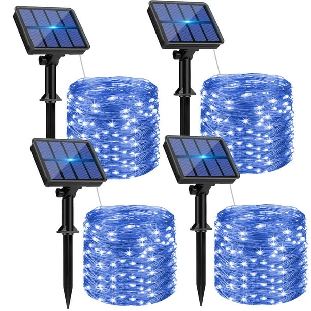 Guirnalda de luces solares btfarm 320 LED, 40 m, azul, 8 modos, impermeables
