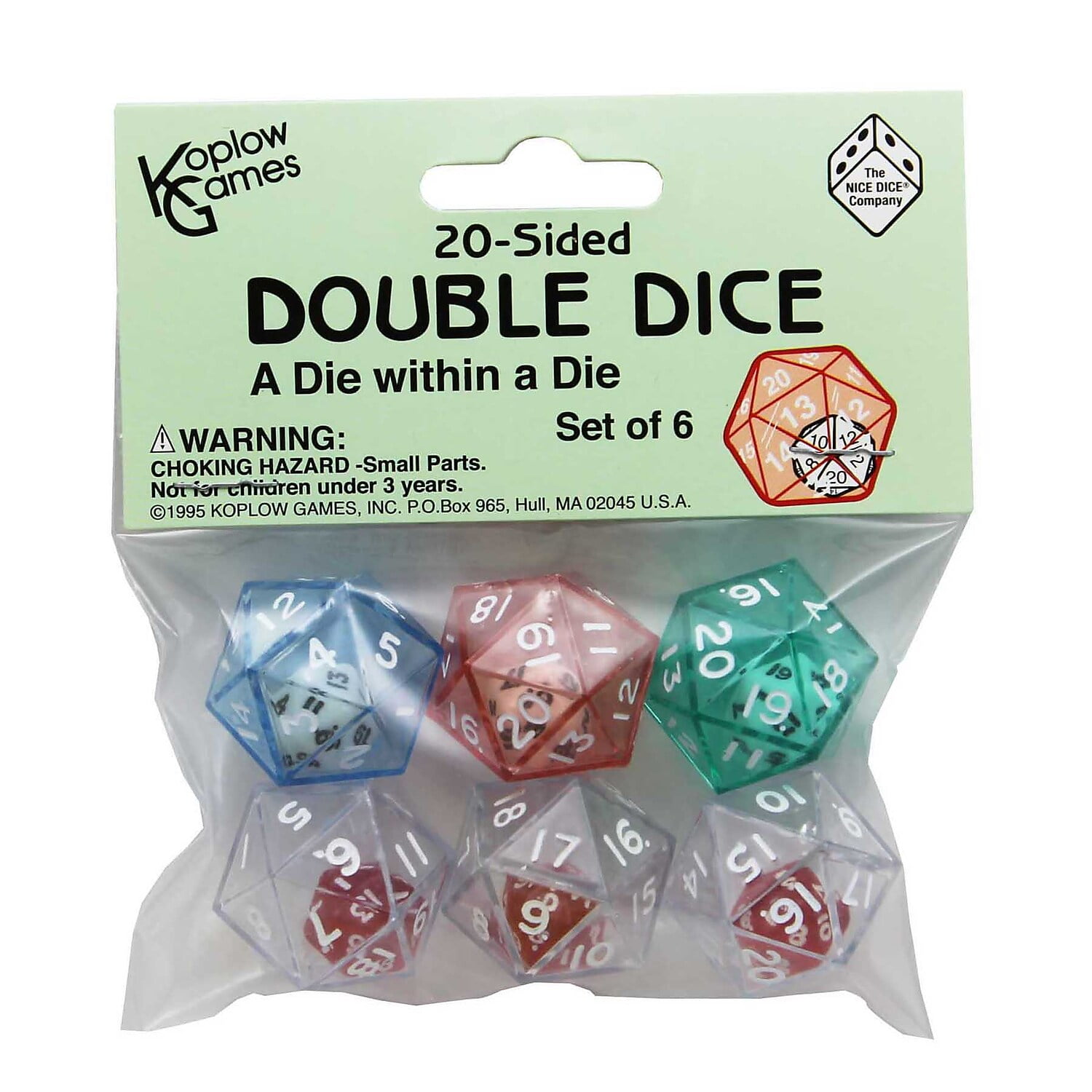 NEW 25mm Jumbo Red D8 Die D&D RPG Game 8 Sided 1 inch Polyhedral Dice Koplow 