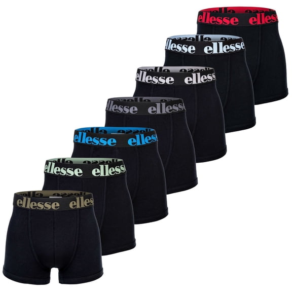 ellesse Calzoncillos para Hombre, Paquete de 7 - Yema Calzoncillos de 7 paquetes, Logo, Algodón Stretch Negro/Multi 2XL (2X-Large)