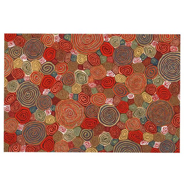 Trans-Ocean Importe ILU12326924 19.5 x 29.5 in. Liora Mannequin Illusions Tourbillons Géants d'Intérieur et d'Extérieur Machine Faite Rectangle Mat - Fiesta