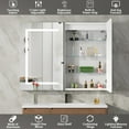 thumbnail image 3 of Akaber LED Medicine Cabinet, 30" x 36" Aluminum Bathroom Mirror with Defogger, 2 Outlets & 2 USB Ports, Wall Mount Double Door Mirror Cabinet, 3 of 7