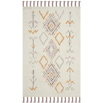 SAFAVIEH Casablanca Tiana Southwestern Shag Area Rug, Ivory/Multi, 5' x 8'