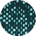 thumbnail image 1 of Ahgly Tapis Rond Lavable en Machine Intérieur Transitionnel Vert Sarcelle Profond, 6 Pieds Rond, 1 of 7