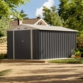 thumbnail image 2 of Patiowell 8' x 12' Metal Storage Shed for Outdoor, Steel Yard Shed with Design of Lockable Doors, Utility and Tool Storage for Garden, Backyard, Patio, Outside use, Gray., 2 of 9