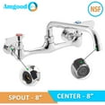 thumbnail image 3 of AmGood Commercial Sink Faucet with Swivel Spout 8" | 8" Center | Wall Mount | NSF, 3 of 4