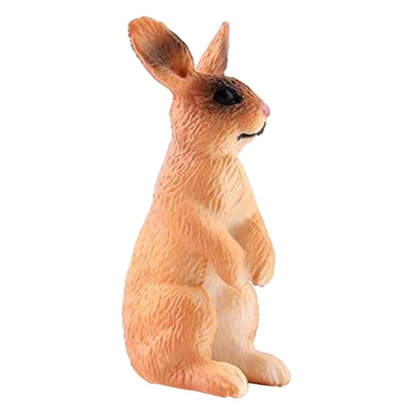 Realistic Rabbit Figurine Zoo Farm Animal Model Teaching Toys Tabletop Decor 