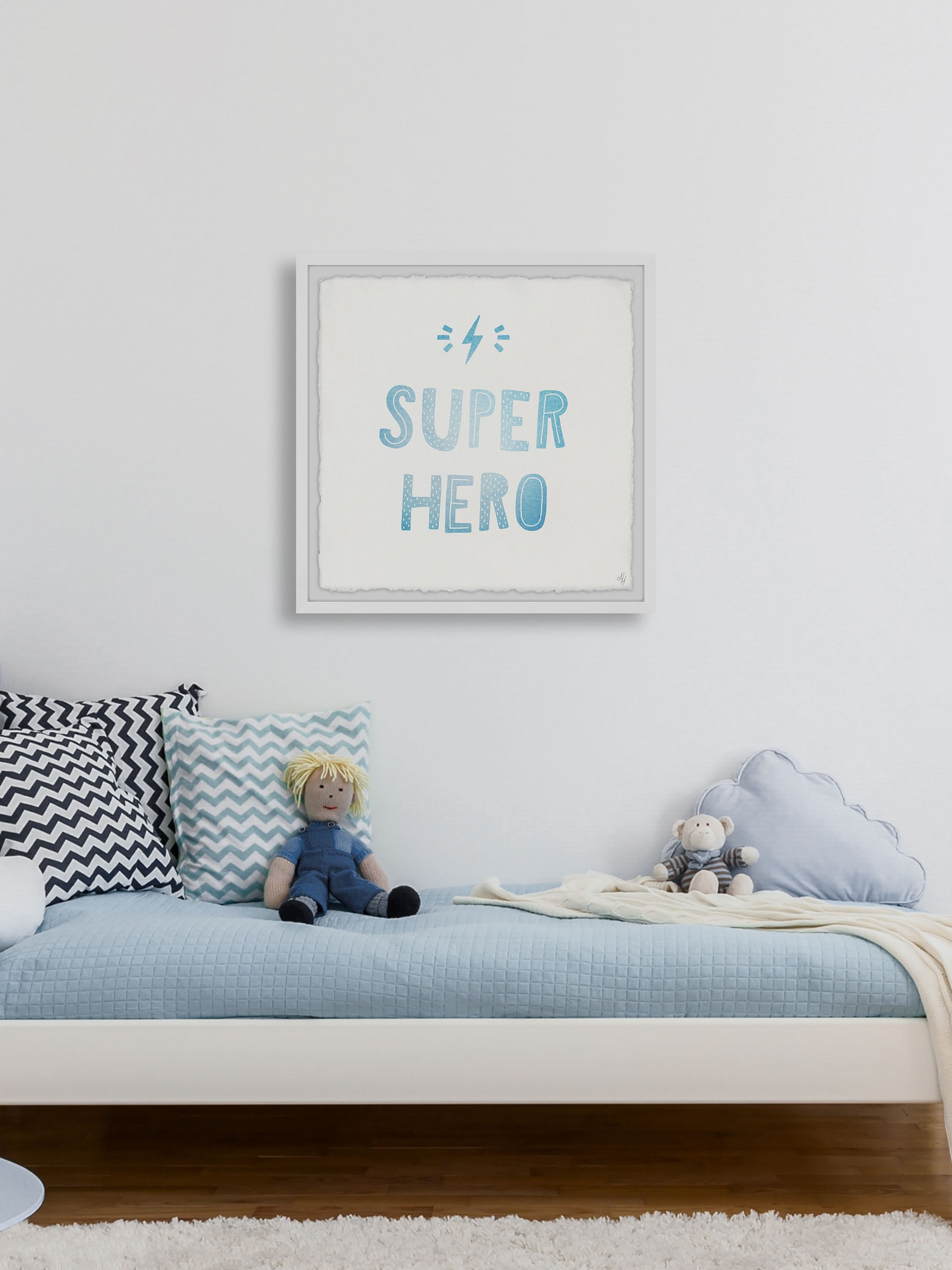 Marmont Hill Superhero Lightning Framed Wall Art