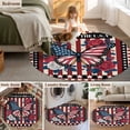 thumbnail image 5 of Round Rugs 4Ft, Independence Day Round Area Rug Washable Indoor Throw Carpet, Red Blue U.S Flag Butterfly Flowers Striped Soft Non Slip Circle Rug for Kitchen Nursery Room Home Decor Aesthetic, 5 of 8