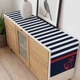 thumbnail image 4 of Anchor Navy Blue Table Runner - 72 Inch Long, Kitchen Dining Table Runner Dresser Scarves, Red Nautical White Geometric Stripes Farmhouse Decor for Coffee Tables Wedding Party Banquet, 4 of 8