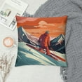 thumbnail image 2 of MLJA Mountains Retro Snow, On The Ski Slopes Double Sided Square Throw Pillow Covers Sofa Decorative Pillowcase Cushion, 2 of 5