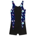 thumbnail image 3 of Sholeno Girls Athletic One Piece Swimsuit Racer Back Swminwear Boyleg Competitive Bathing Suit Black&Navy Blue 16, 3 of 5