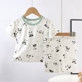 thumbnail image 2 of Xudanell Bamboo Viscose Toddler Animal Pajamas Girls Cool Short Summer 12M-8Y Snug fit Pjs Set 2pcs (3-4 Years,Black), 2 of 3