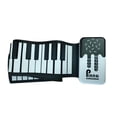 thumbnail image 3 of Piano enrollable de 49 teclas, recargable, regalo de cumpleaños, teclado enrollable resistente. teclas blancas y negras, 3 of 9