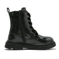 thumbnail image 4 of Boys Girls Waterproof Lace Up Side Zipper Mid Calf Combat Boots Black 1.5 Little Kid, 4 of 7