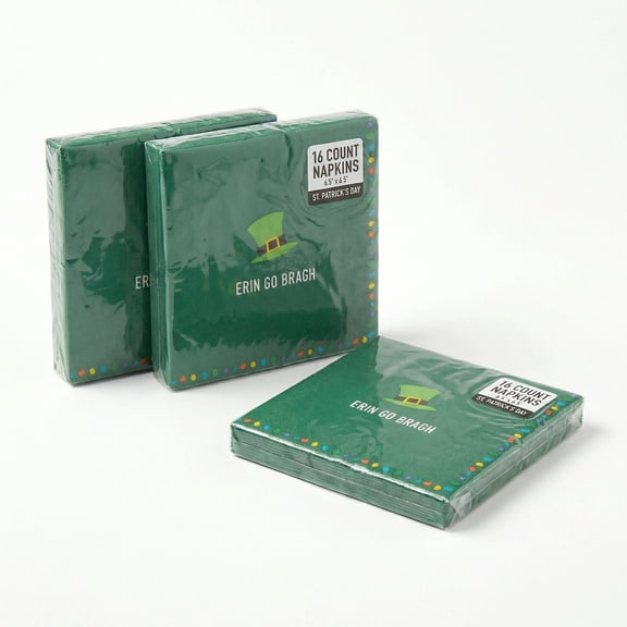 St. Patrick’s Day Shamrock Luncheon Napkins 6.5 x 6.5 in, 48 Count (3 Packs of 16)