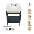 thumbnail image 2 of Ariel Hepburn 30 In. Oval Sink Bathroom Vanity With Carrara White Quartz Countertop 1.5 Edge In Midnight Blue, 2 of 9