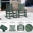 thumbnail image 6 of SERWALL Outdoor Rocking Chair Set of 2, HDPE Patio Rocker for Lawn, Porch, Green, 6 of 11