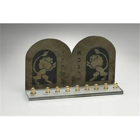 Lions of Judah II Menorah- Iridescent Gold