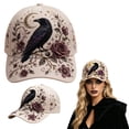 thumbnail image 3 of FUZHIQ 3D Halloween Embroidered Baseball Cap for Women Men Adjustable Soft Breathable Hats Elegant Trendy Headwear for Shopping Travel Daily Vacation, 3 of 3