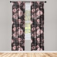 thumbnail image 3 of Ambesonne Floral Curtains, Vintage Roses Pastel Print, Pair of 28"x95", Pale Redwood and Dark Grey, 3 of 5