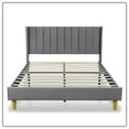 thumbnail image 4 of Tslinn Low Profile Upholstered Platform Bed,Queen Beds With Dark-Grey(Velvet), 4 of 5