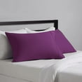 thumbnail image 4 of Splendid Udyog King Size Pillow Cases Set of 2 - Solid Purple King Pillowcase 2 Pack with Envelope Closure, Soft Brushed Microfiber Bed Pillow Case Cover, 20x36 inches, 4 of 5