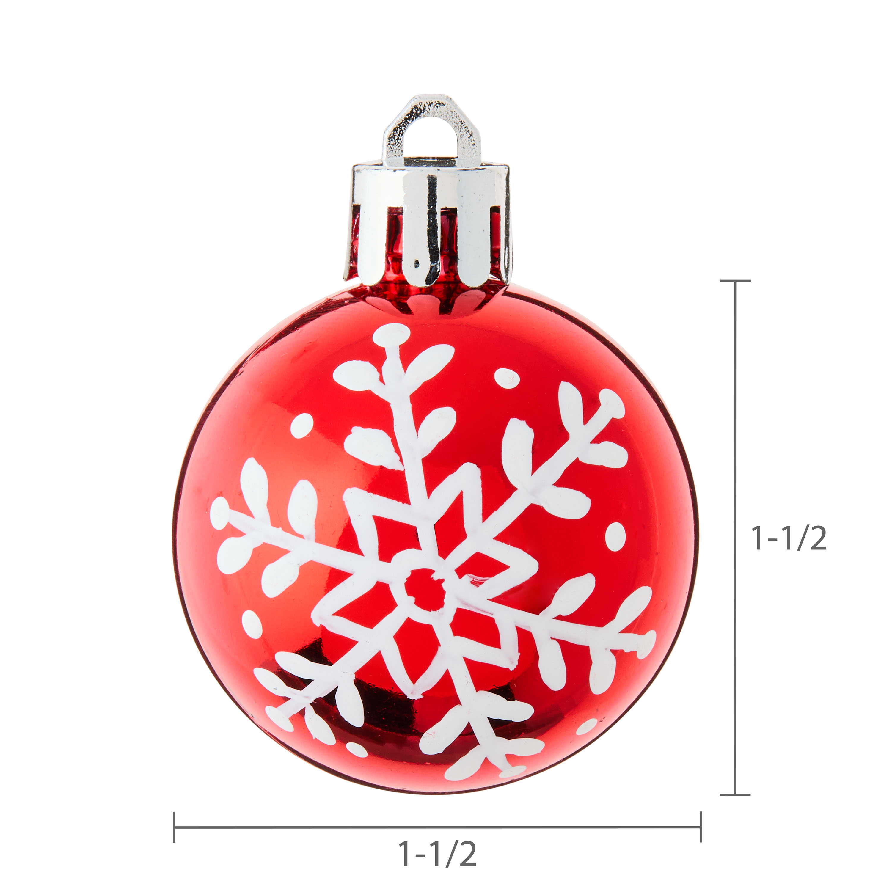 Red and White Mini Ball Christmas Ornaments, 12 Count, by Holiday Time