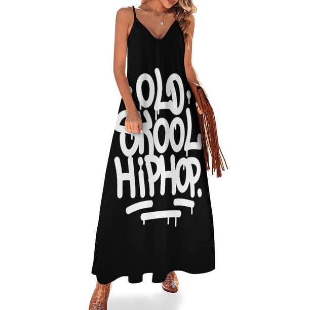 Vestido sin mangas con diseño de rap de los años 90 y grafiti de hip hop de la vieja escuela Vestidos de fiesta Vestidos de mujer de verano