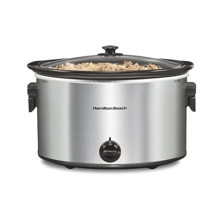 Hamilton Beach 10 Qt Slow Cooker Stoneware Crock with Removable Pot Stainless Steel