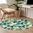 thumbnail image 4 of Round Area Rug 3 Ft, Blueberry Botanical Washable Non-Slip Circle Carpet for Living Room/Bedroom, Green Spring Leaves Branches Low-Profile Small Floor Mats Collection Rugs for Indoor, 4 of 8