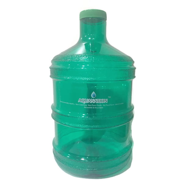 Aquanation 1 Gallon Bpa Free Reusable Fda Grade Chemical Free Plastic Drinking Water Big Mouth Bottle Jug Container With Holder Drinking Canteen Green Walmart Com Walmart Com