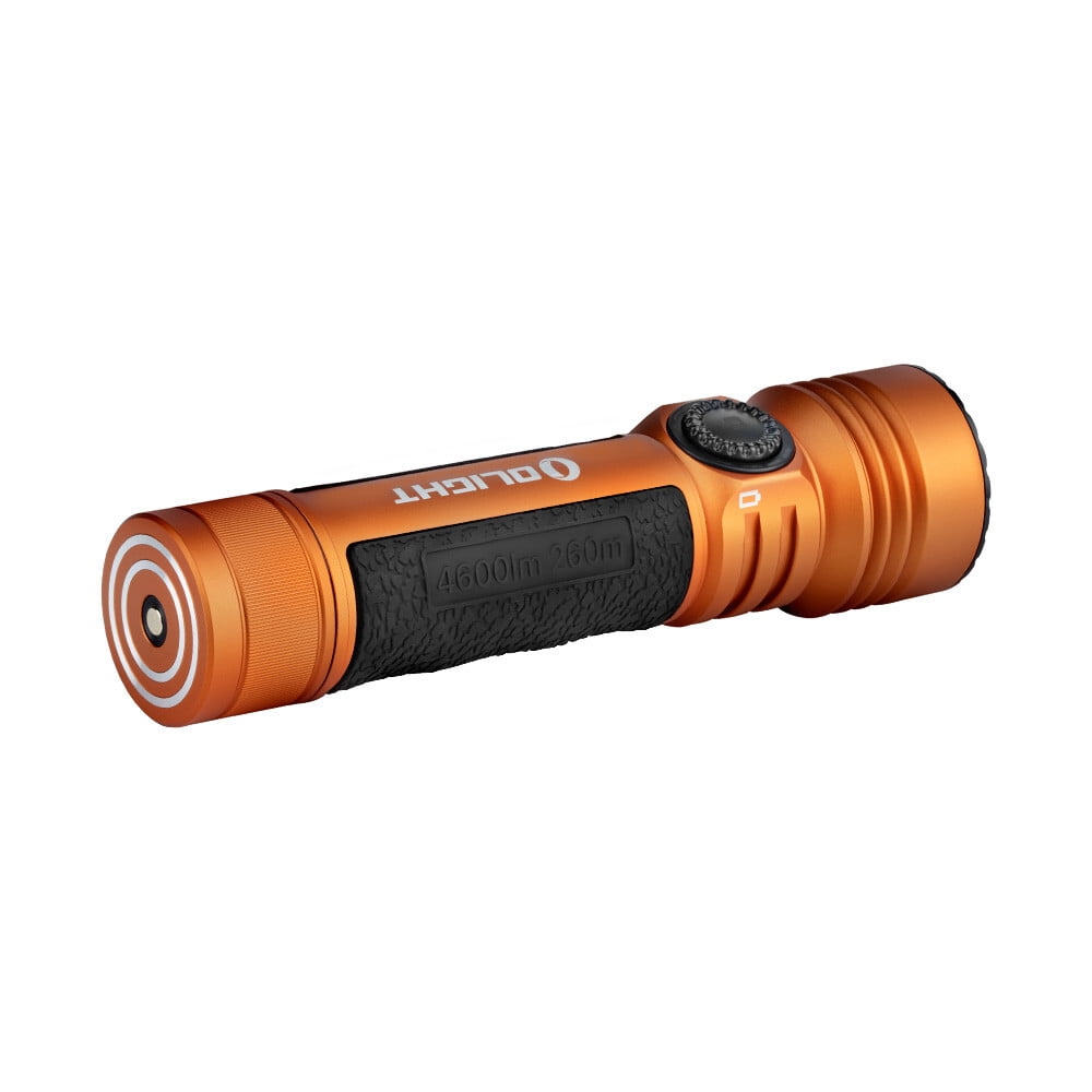 Olight Seeker 4 Pro Orange CW Flashlight & Baton 4 Regal Blue Premium Flashlight