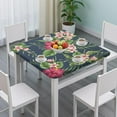 thumbnail image 3 of Exotic Botanical Square Tablecloth - Windproof Elastic Edge Cover with Vibrant Hawaiian Hibiscus Print, 3 of 6