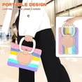thumbnail image 4 of For iPad 9th/8th/7th Gen 10.2 inch 2021/2020/2019 Case, 360 Rotatable Handle Stand, Shoulder Strap, Drop-Proof Design, Colourful Pink, 4 of 7