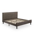 thumbnail image 6 of East West Furniture KD18K-2DE07 3 Piece King Size Bed Set - Platform Bed Brown Headboard with 2 Night Stand - Black Finish Legs, 6 of 8
