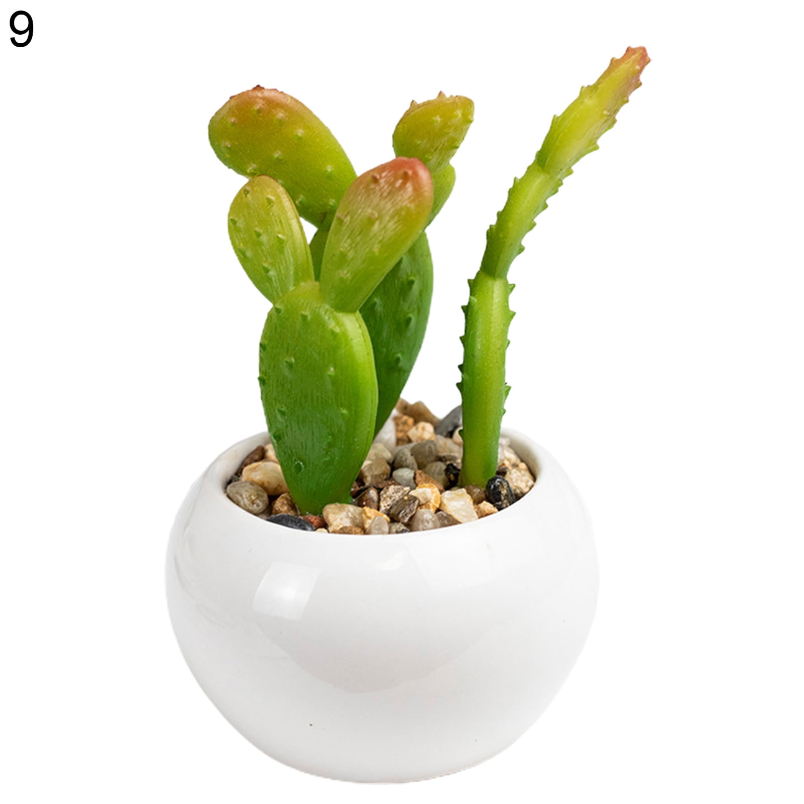 Miniature Artificial Succulents, Indoor Fake House Plants in Round