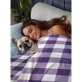 thumbnail image 3 of Purple Checkered Twim XL Size Flat Sheet, Wrinkleproof & Fadeproof Cooling Flat Bed Sheet Only, Farmhouse Buffalo Plaid Breathable Soft Bedding Top Sheets 66 x 102 Inches, 3 of 8