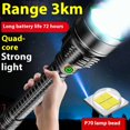 thumbnail image 3 of Black Flashlights Rechargeable,Powerful LED Flashlights, 8-24h Runtime, Flashlights for Home, Camping, 5Modes, 3 of 5