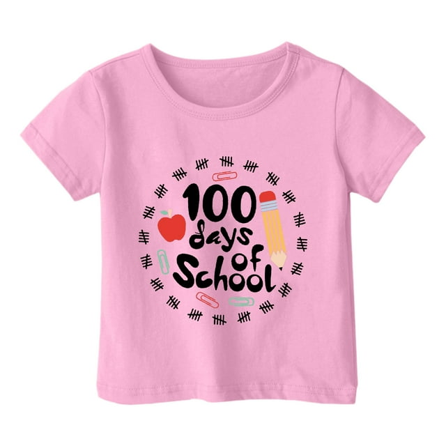 TZEWGL T-Shirts pour Enfants Imprimé Dessin Animé Col Rond Ample Manches Courtes Vêtements pour Filles Garçons Taille 6-7T