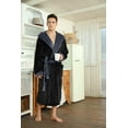 U2SKIIN Mens Fleece Robe with Hood, Mid Length Plush Shawl Collar Two