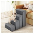 thumbnail image 3 of 4-Step Dog Stairs, 23 Inch Tall Foldable Pet Stairs for Small and Medium Dogs Cats, with Storage Compartments and Non-Slip Bottom, Adjustable Dog Steps for Bed, Couch, or Sofa, 3 of 4
