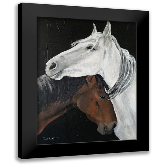 Redman, Suzi 12x14 Black Modern Framed Museum Art Print Titled - Horse Hug