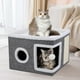 thumbnail image 4 of Cama semicerrada para gatos, refugio plegable con tapete de sisal, cálida y cómoda para el invierno, diseño de doble capa para mayor durabilidad, plegable para ahorrar espacio y fácil almacenamiento., 4 of 6