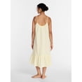 thumbnail image 3 of Joyspun Women's Seersucker Midi Sleep Gown with Shoulder Tie, Sizes XS to 3X, 3 of 6