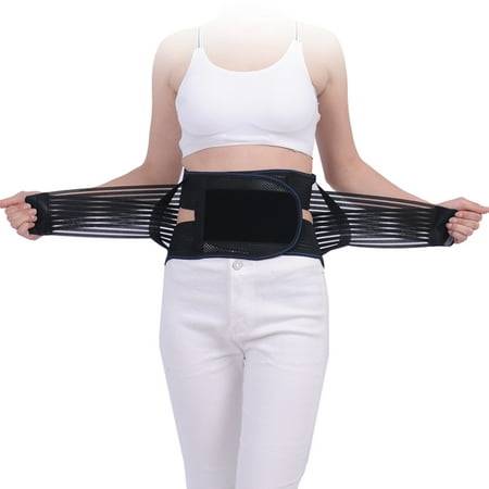 Compression Lower Back Brace Pain Lumbar Waist Support Wrap Workout Sports Waist Trimmer Belt Gift 3 Pads for Men